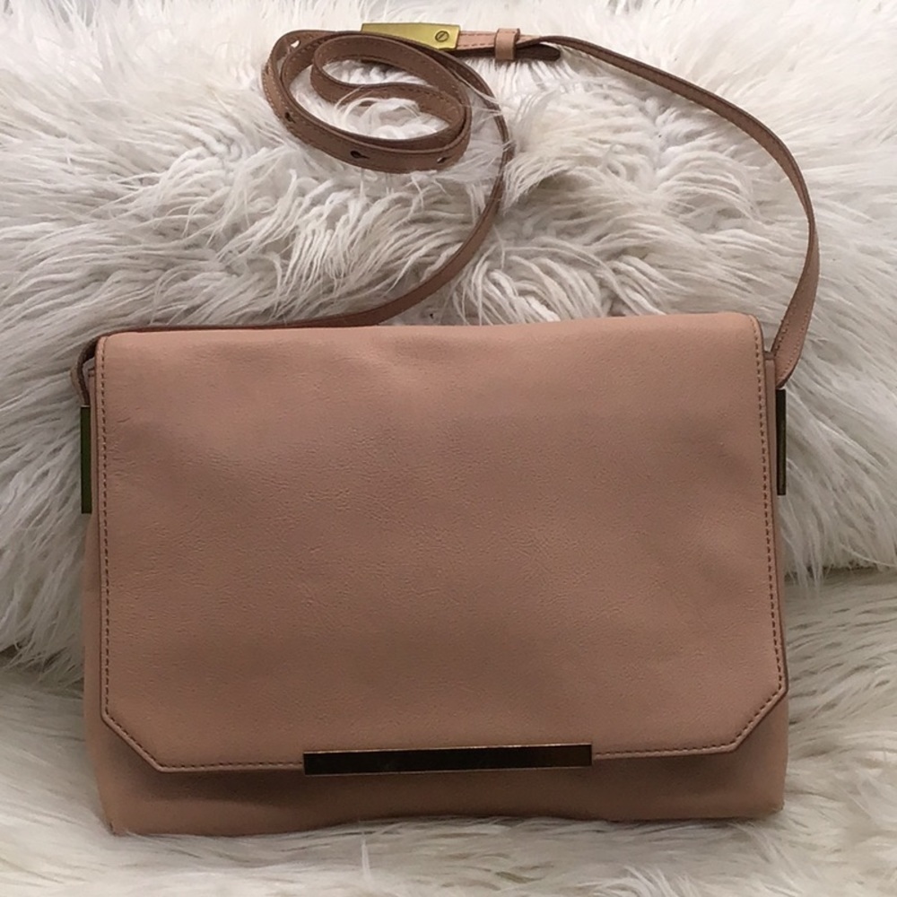J.Crew Nude Pink Leather Shoulder Bag